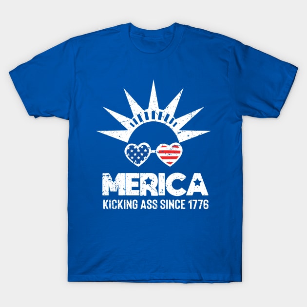 Merica Kicking Ass Since 1776  Patriotic 4th of July Independence day Party Tee Gift T-Shirt by Boneworkshop